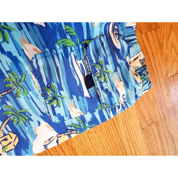 Vineyard Vines Mens Island Print Swim Trunks XL Blue Quick-Dry Mesh Lining - Picture 11 of 12